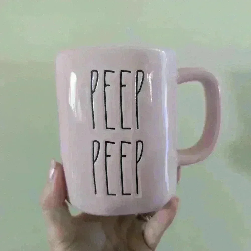 Rae Dunn  pink peep peep easter mug